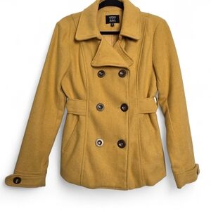 Inspired Hearts Women's Yellow Peacoat Jacket